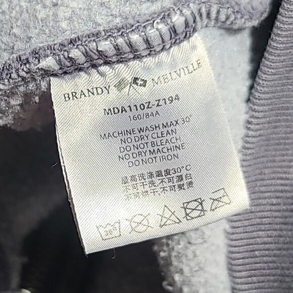 Brandy Melville Christy Oversized Zip Hoodie Gray GUC Stain on Cuff - Picture 5 of 5